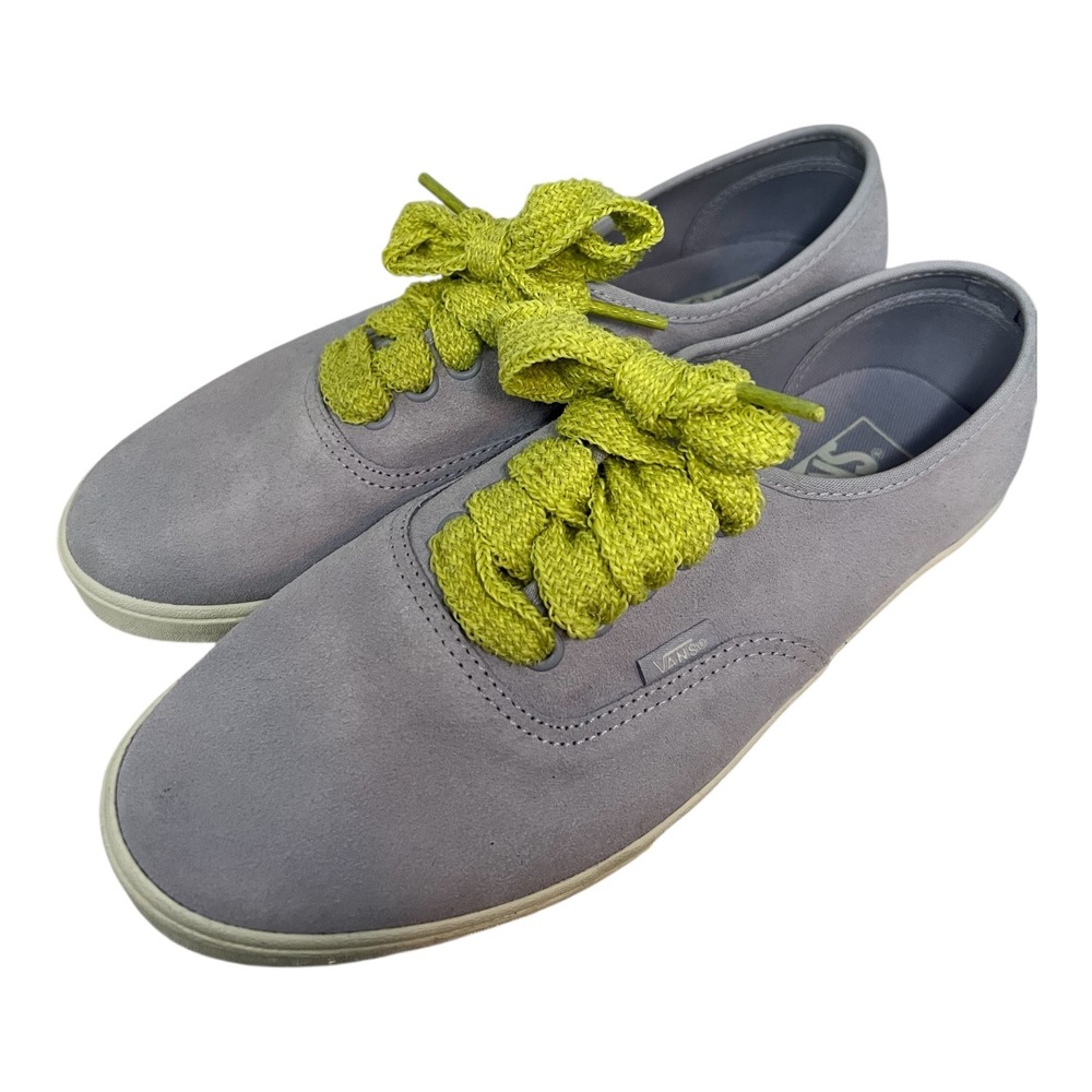 Vans Authentic Sneakers‎ Women Light Purple Suede Bright Yellow Laces Size 7.5